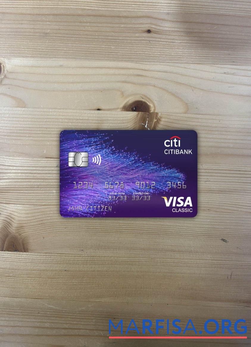 Printable Hong Kong Citibank visa classic card photolook front sample